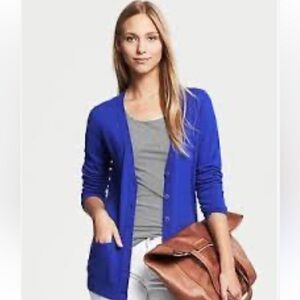 Banana Republic Merino Wool Cardigan Small Cobalt Blue